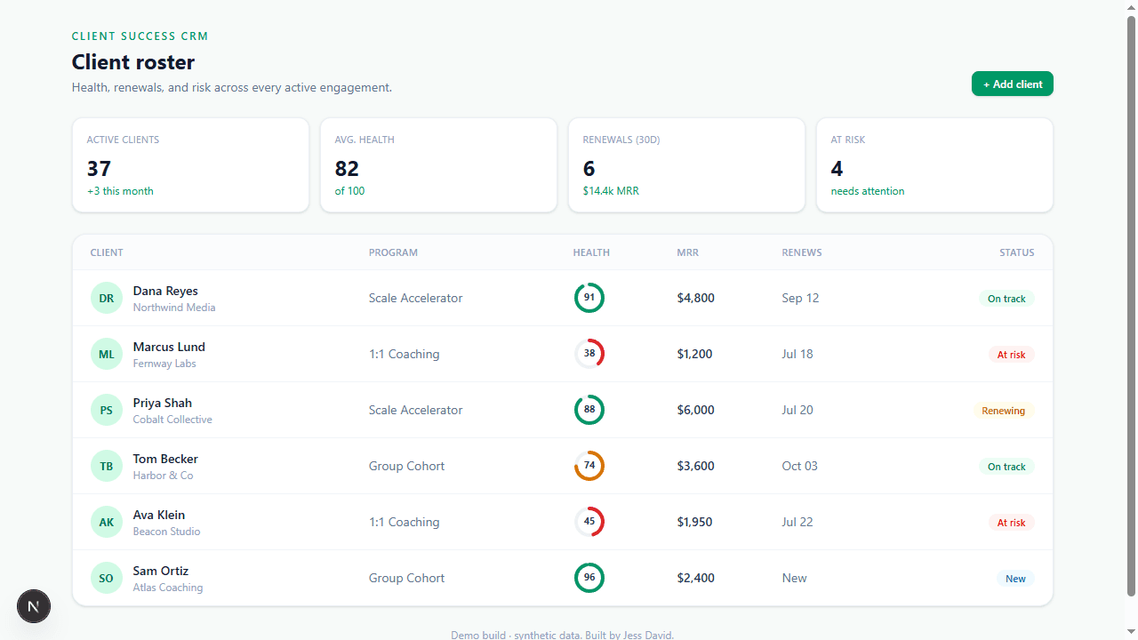 Client Success CRM