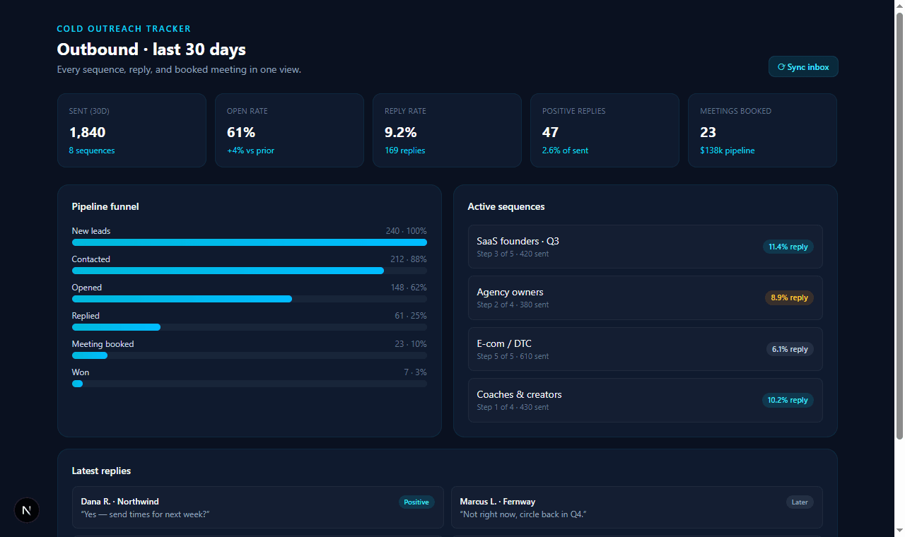 Cold Outreach Tracker